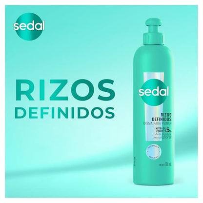 Sedal Rizos Definidos Styling Cream – 300 ml (10.14 Fl Oz) for Defined, Frizz-Free Curls