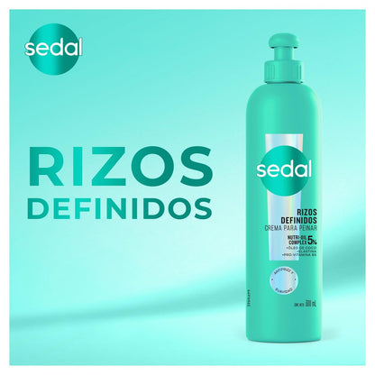 Sedal Rizos Definidos Styling Cream – 300 ml (10.14 Fl Oz) for Defined, Frizz-Free Curls