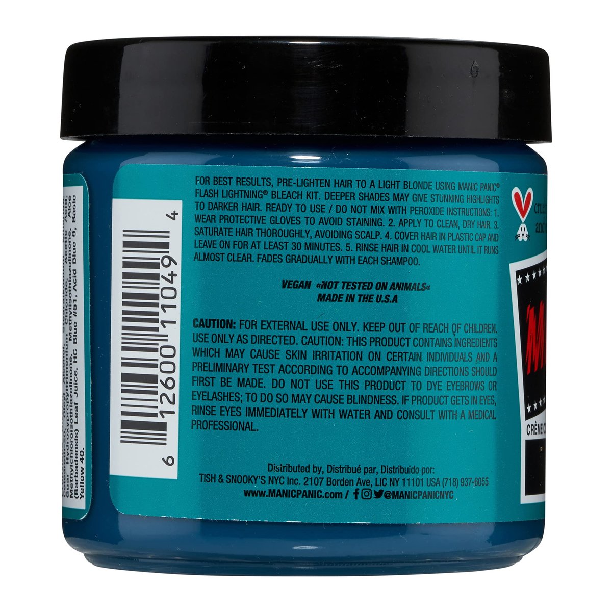 MANIC PANIC Classic Siren's Song Semi Permanent Hair Color - Neon Blue-Green Hair Dye (4oz) - Vegan & Cruelty-Free Avelisse