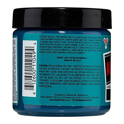 MANIC PANIC Classic Siren's Song Semi Permanent Hair Color - Neon Blue-Green Hair Dye (4oz) - Vegan & Cruelty-Free Avelisse