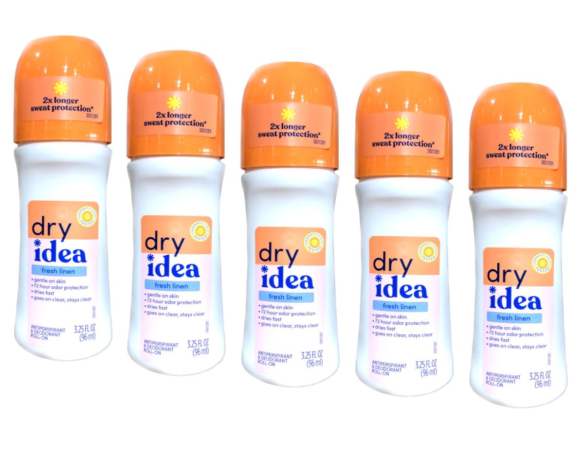 Dry Idea Fresh Linen Roll-On Antiperspirant Deodorant, 3.25 oz (Pack of 5) Avelisse