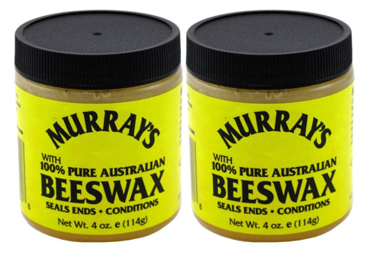 Murray's Beeswax 4 Ounce Jar (2 Pack) – Natural Hair Styling Wax for Men