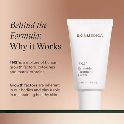 SkinMedica TNS Ceramide Treatment Facial Cream - Hydrating Moisturizer with Peptides & Ceramide Technology to Restore Skin's Moisture Balance & Barrier (2 Oz) Avelisse