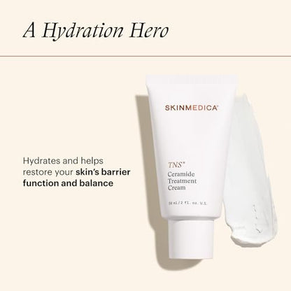 SkinMedica TNS Ceramide Treatment Facial Cream - Hydrating Moisturizer with Peptides & Ceramide Technology to Restore Skin's Moisture Balance & Barrier (2 Oz) Avelisse