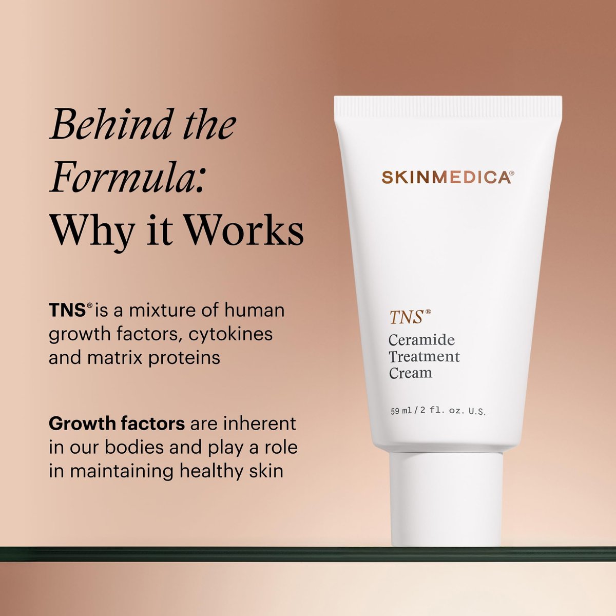 SkinMedica TNS Ceramide Treatment Facial Cream - Hydrating Moisturizer with Peptides & Ceramide Technology to Restore Skin's Moisture Balance & Barrier (2 Oz) Avelisse