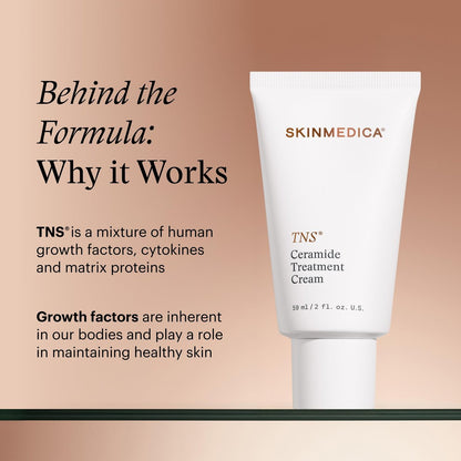 SkinMedica TNS Ceramide Treatment Facial Cream - Hydrating Moisturizer with Peptides & Ceramide Technology to Restore Skin's Moisture Balance & Barrier (2 Oz) Avelisse