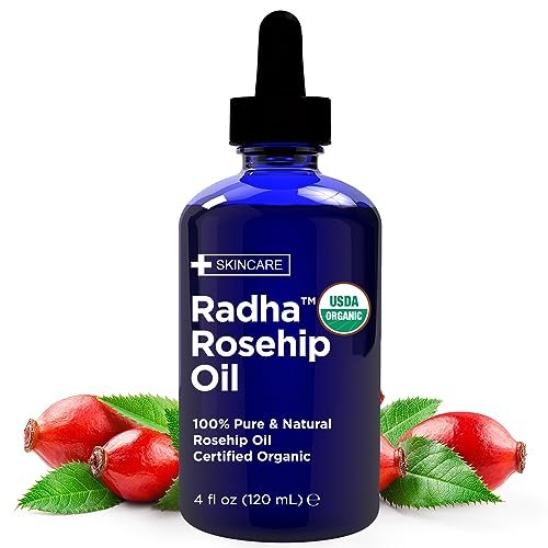 Radha Beauty 4 oz Organic Rosehip Seed Oil - 100% Pure Cold Pressed Carrier Oil for Face, Hair, Skin & Nails - görsel 2