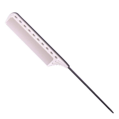 YS Park Comb 122 Extra Long Tail Comb - White, Ultem Plastic