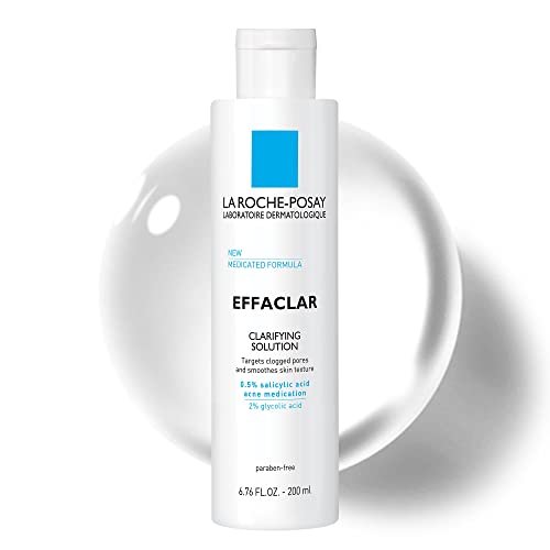 La Roche-Posay Effaclar Clarifying Solution Acne Toner with Salicylic Acid and Glycolic Acid, Pore Refining Oily Skin Toner - 6.76 Fl Oz Avelisse