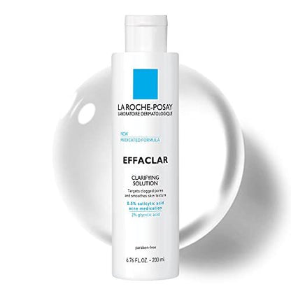 La Roche-Posay Effaclar Clarifying Solution Acne Toner with Salicylic Acid and Glycolic Acid, Pore Refining Oily Skin Toner - 6.76 Fl Oz Avelisse