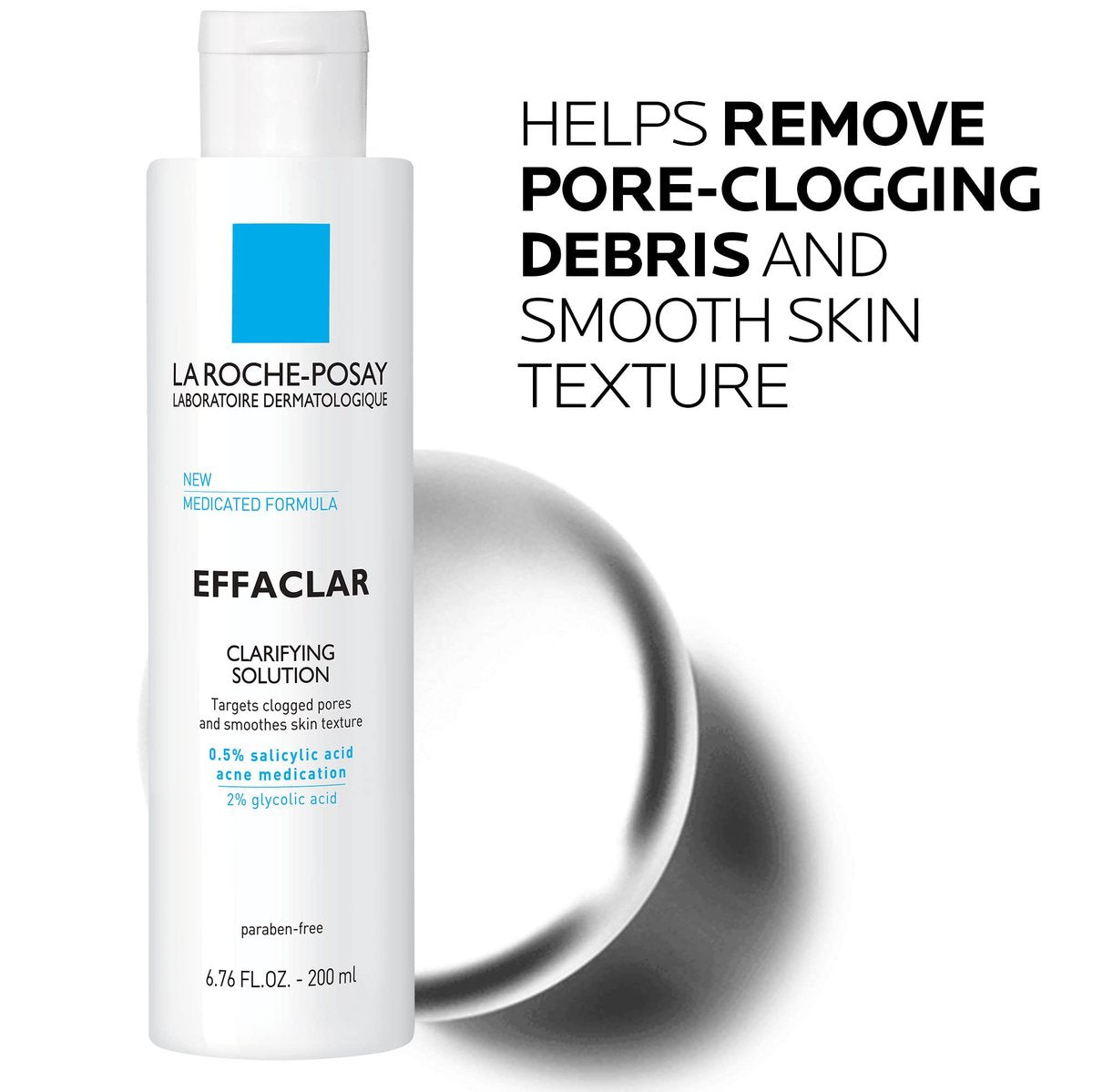 La Roche-Posay Effaclar Clarifying Solution Acne Toner with Salicylic Acid and Glycolic Acid, Pore Refining Oily Skin Toner - 6.76 Fl Oz Avelisse