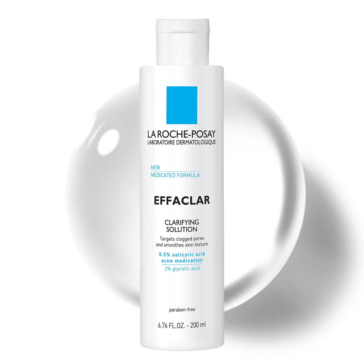 La Roche-Posay Effaclar Clarifying Solution Acne Toner with Salicylic Acid and Glycolic Acid, Pore Refining Oily Skin Toner - 6.76 Fl Oz Avelisse
