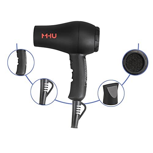 Mini Travel Hair Dryer 1000 Watts – Compact Ceramic Ionic Blow Dryer for RV & Pouring Art, Black Avelisse