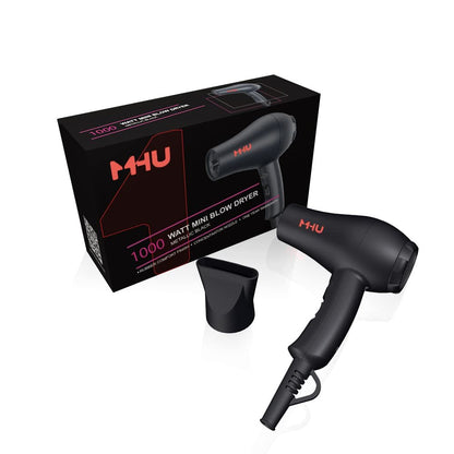 Mini Travel Hair Dryer 1000 Watts – Compact Ceramic Ionic Blow Dryer for RV & Pouring Art, Black Avelisse