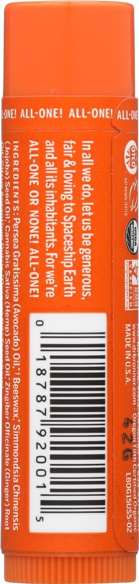 Dr. Bronner's Organic Lip Balm - Orange Ginger, 0.15 oz - Nourishing & Moisturizing Avelisse