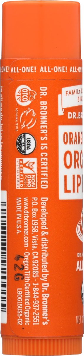 Dr. Bronner's Organic Lip Balm - Orange Ginger, 0.15 oz - Nourishing & Moisturizing Avelisse