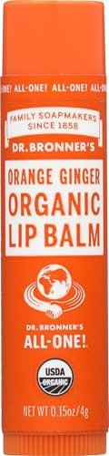 Dr. Bronner's Organic Lip Balm - Orange Ginger, 0.15 oz - Nourishing & Moisturizing Avelisse