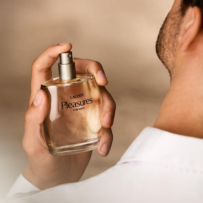 Estée Lauder Pleasures for Men Cologne Spray - 3.4 Fl Oz | Sandalwood, Citrus & Nectarine Avelisse