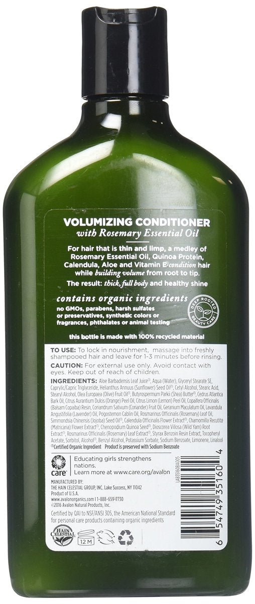 Avalon Organics Volumizing Conditioner, Rosemary, 11 Fl Oz Avelisse