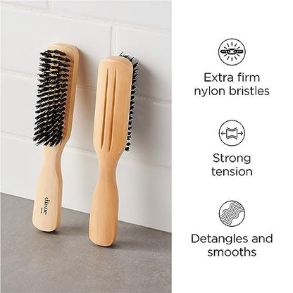 Diane 100% Nylon Bristle Styling Brush for Men and Barbers – Hard Bristles for Thick to Coarse Hair – Detangling, Styling & Wave Styles