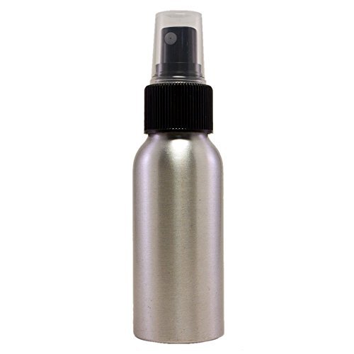 GreenHealth 2 oz Aluminum Refillable Travel Spray Bottle with Black Sprayer (Pack of 2) Avelisse