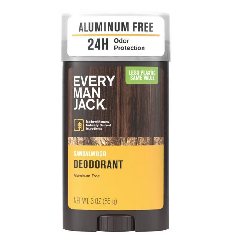 Every Man Jack Sandalwood Aluminum Free Deodorant, 3 oz – Natural Deodorant for Men - görsel 1