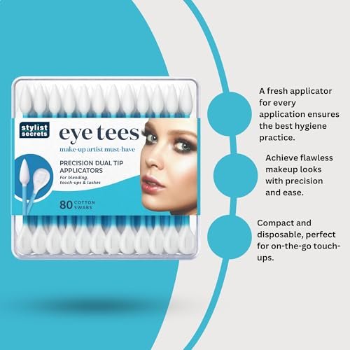 Fran Wilson Eye Tees Cotton Tips 80 Count (2 Pack) - Precision Makeup Applicator with Pointed and Rounded Ends - görsel 4