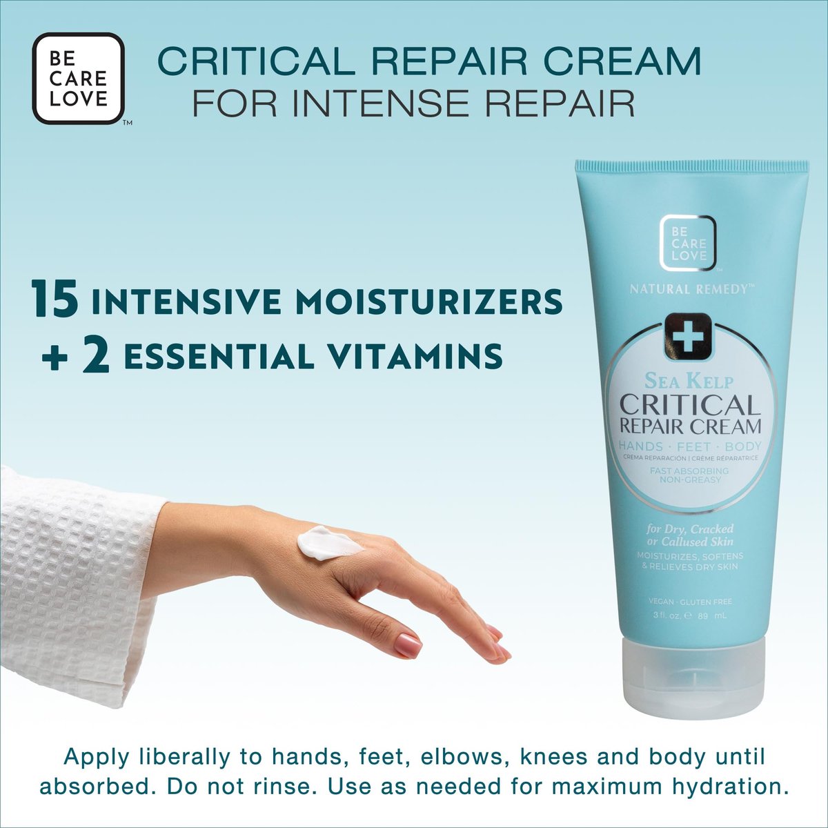 BCL Spa Critical Repair Cream with Organic Arnica Flower + Sea Kelp - Intensely Hydrating Argan Oil & Shea Butter for Dry, Cracked Feet - 7 Fl Oz - görsel 10