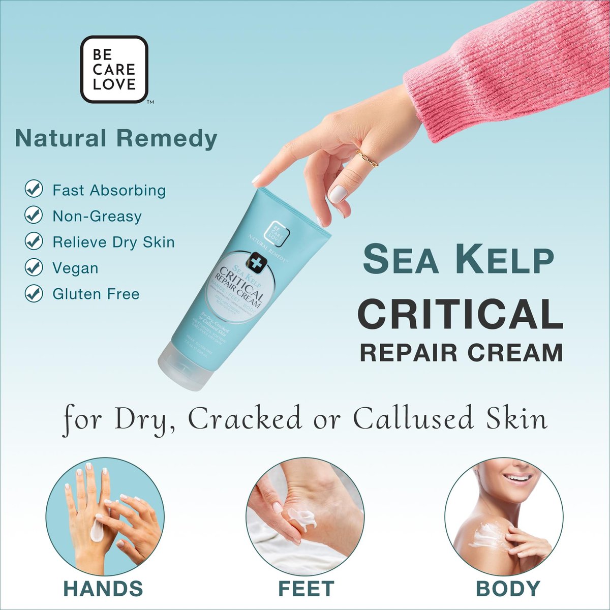 BCL Spa Critical Repair Cream with Organic Arnica Flower + Sea Kelp - Intensely Hydrating Argan Oil & Shea Butter for Dry, Cracked Feet - 7 Fl Oz - görsel 6