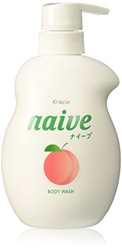 KRACIE Naive Body Pump Soap - Peach Scent, 17.9 oz | Gentle & Moisturizing Body Wash - görsel 2