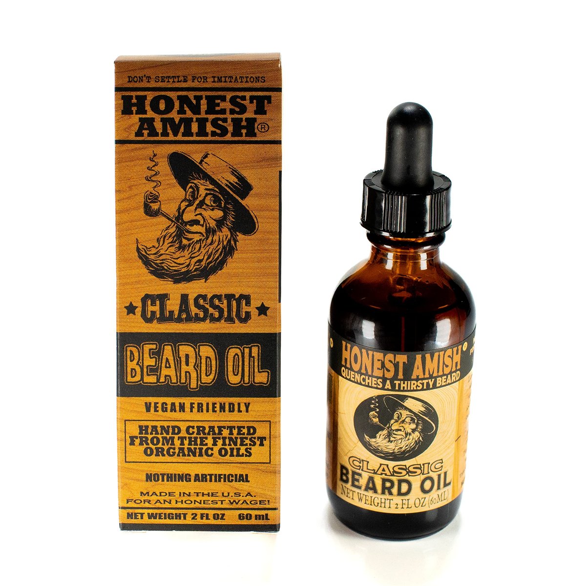 Honest Amish Classic Beard Oil - 2 oz | Premium Natural Beard Conditioner & Moisturizer Avelisse