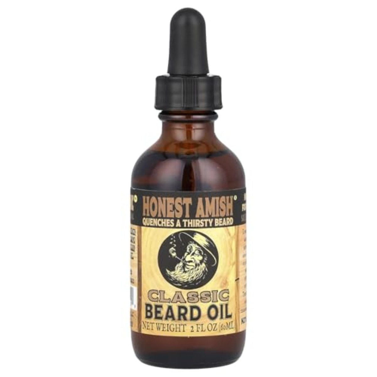 Honest Amish Classic Beard Oil - 2 oz | Premium Natural Beard Conditioner & Moisturizer Avelisse