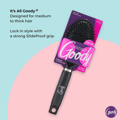 Goody Oval Hair Brush with Gelous Grip – Ion Infused Bristles for Frizz-Free Glossy Styling, Pain-Free for All Hair Types Avelisse