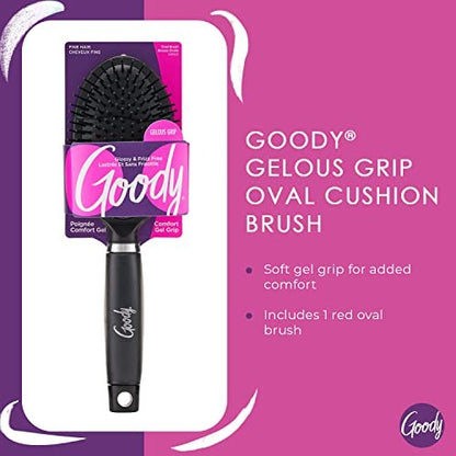 Goody Oval Hair Brush with Gelous Grip – Ion Infused Bristles for Frizz-Free Glossy Styling, Pain-Free for All Hair Types Avelisse
