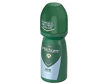 Mitchum Invisible Unscented Anti-Perspirant & Deodorant Roll-On, 3.4 oz (Pack of 4) – Powerful 48-Hour Protection Avelisse