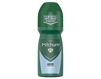 Mitchum Invisible Unscented Anti-Perspirant & Deodorant Roll-On, 3.4 oz (Pack of 4) – Powerful 48-Hour Protection Avelisse