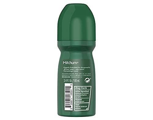 Mitchum Invisible Unscented Anti-Perspirant & Deodorant Roll-On, 3.4 oz (Pack of 4) – Powerful 48-Hour Protection Avelisse