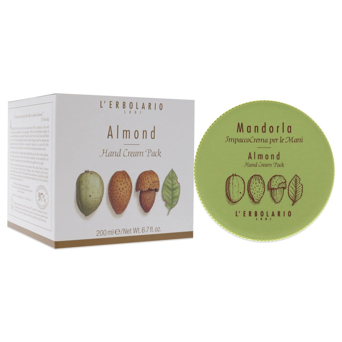 L'Erbolario Almond Hand Cream - Moisturizing Hand Lotion with Almond Oil & Extract, Sweet Amber Fragrance - 6.7 oz - görsel 5