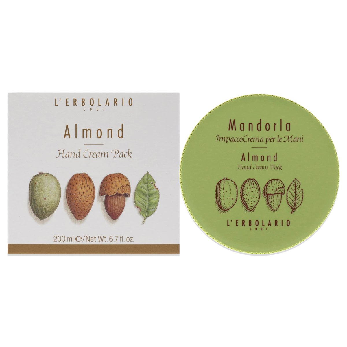 L'Erbolario Almond Hand Cream - Moisturizing Hand Lotion with Almond Oil & Extract, Sweet Amber Fragrance - 6.7 oz - görsel 1