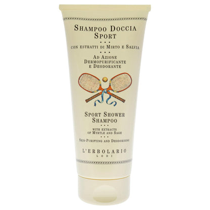 L'Erbolario Sport Shower Shampoo – Gentle 2-in-1 Cleanser for Hair and Body, Daily Use for Gym, Pool & Sauna, 6.7 oz