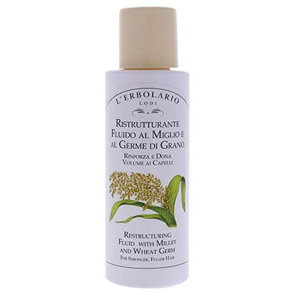 L'Erbolario Millet and Wheat Restructuring Fluid - Hair Serum for Stronger, Fuller Hair - 3.38 oz
