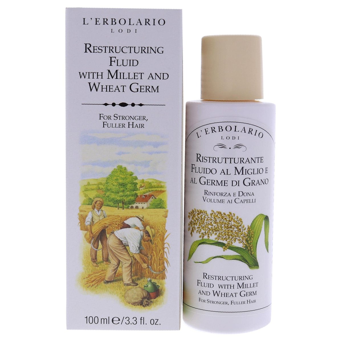 L'Erbolario Millet and Wheat Restructuring Fluid - Hair Serum for Stronger, Fuller Hair - 3.38 oz - görsel 1
