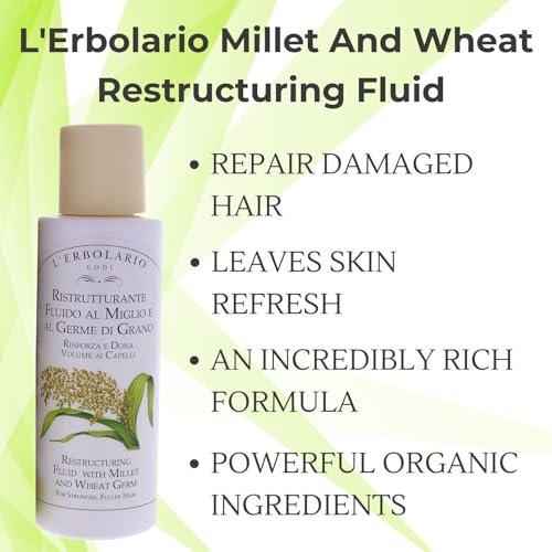 L'Erbolario Millet and Wheat Restructuring Fluid - Hair Serum for Stronger, Fuller Hair - 3.38 oz - görsel 6