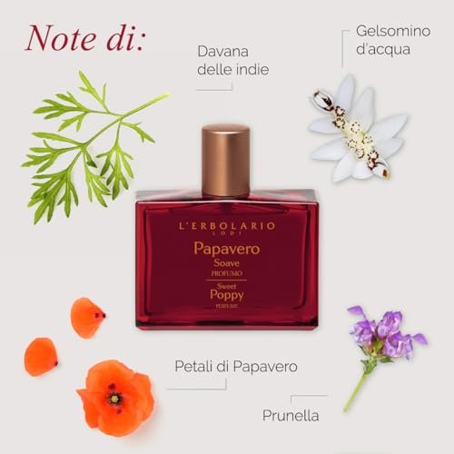 L'Erbolario Sweet Poppy Eau de Parfum - Floral Fragrance with Mandarin Orange, Red Poppy & Amber - 1.6 oz - görsel 4