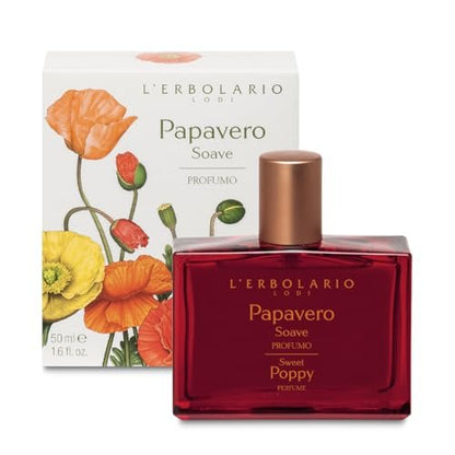 L'Erbolario Sweet Poppy Eau de Parfum - Floral Fragrance with Mandarin Orange, Red Poppy & Amber - 1.6 oz