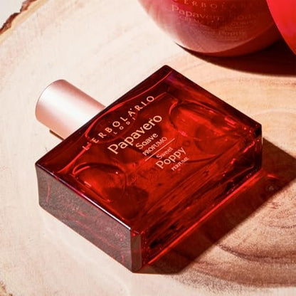 L'Erbolario Sweet Poppy Eau de Parfum - Floral Fragrance with Mandarin Orange, Red Poppy & Amber - 1.6 oz