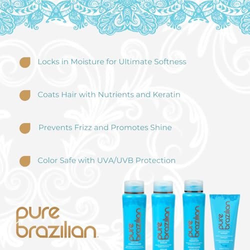 Pure Brazilian 4-Piece Essential Travel Size Kit: Anti-Frizz Shampoo, Conditioner, Serum & Masque Avelisse