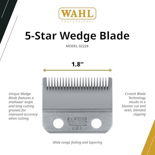 Wahl Professional Wedge Blade – High-Precision Stainless Steel Replacement for 5-Star Legend Clippers (3-Piece Set) Avelisse