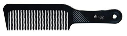 Diane Flat Top Clipper Comb – Fine Tooth Hair Cutting & Styling Tool for Women, Men, Barbers (Black, 9.5 Inches) D7024