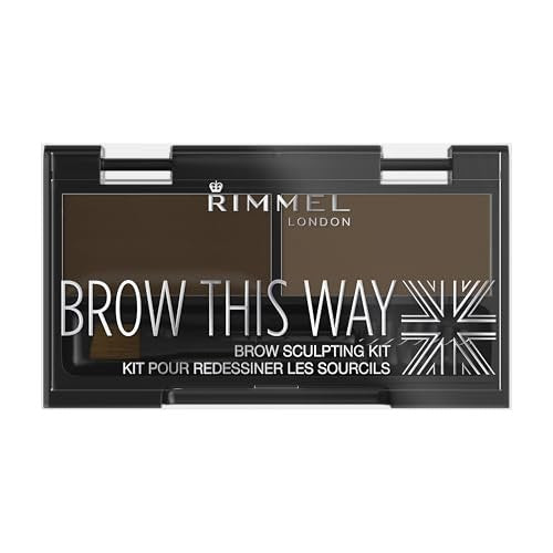Rimmel Brow This Way Sculpting Kit - Dark Brown - Eyebrow Powder & Wax for Perfectly Defined Brows - görsel 2